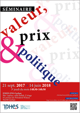 Séminaires "Valeur, prix et politique" IDHES - ENS Paris-Saclay