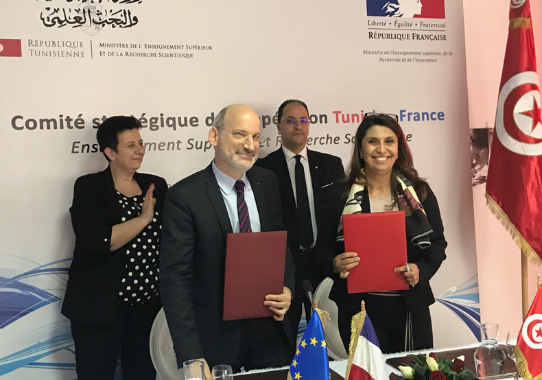 Comité stratégique coopération Tunisie France avec Frédérique Vidal, Pierre-Paul Zalio, Slim Khalbous et Olfa Ben Ouda